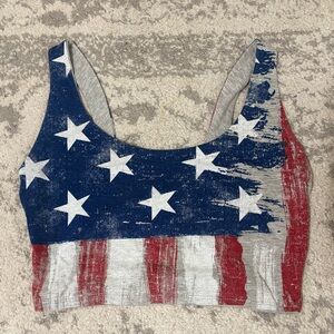 Wet Seal Red, White, and Blue Star Crop Top
